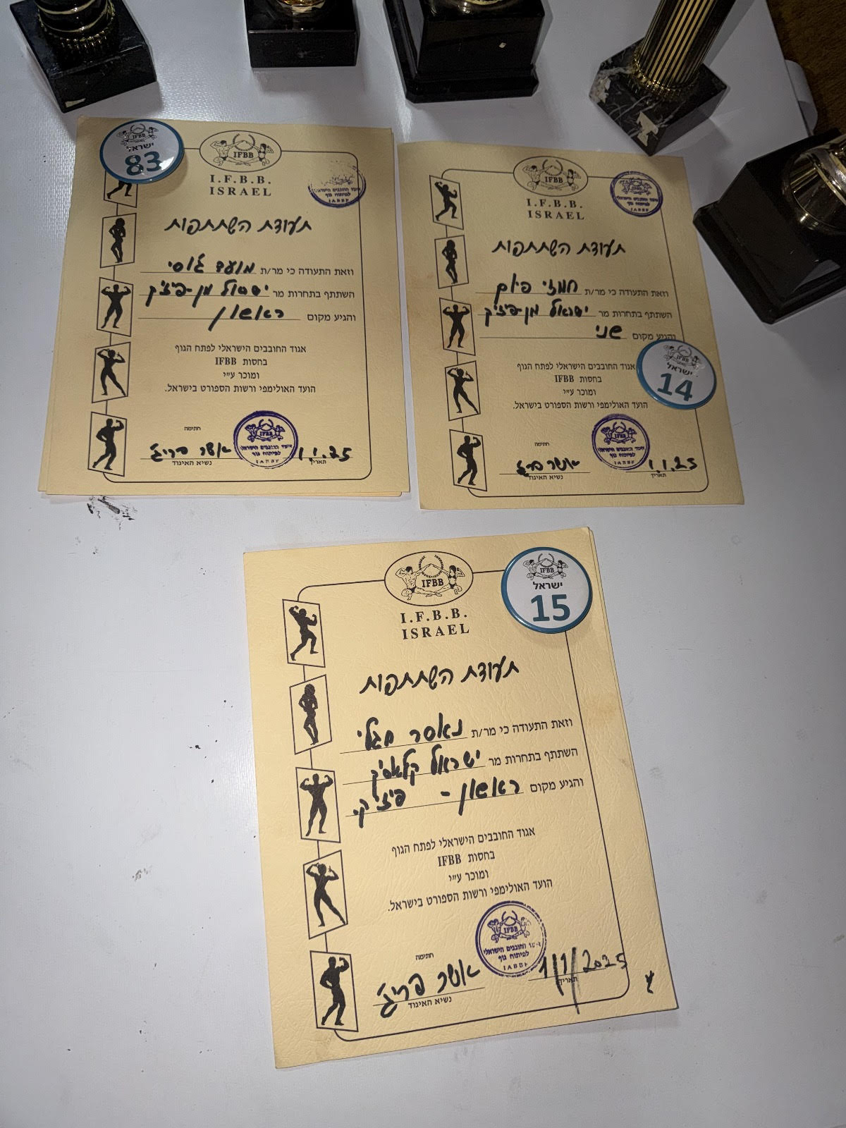 مراتب أولى لابطال كمال الاجسام من نادي ناصر حجلة من جلجولية